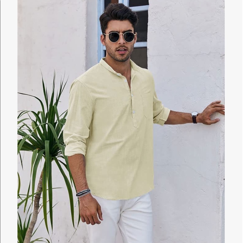 Men’s long sleeve henley shirt xl